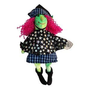 The Beanie Babies Collection Scary Witch Plush Doll With Pink Hair & Star Cape 2